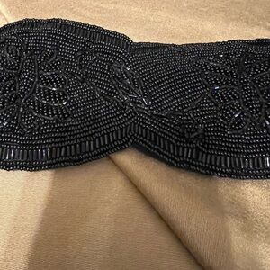 Vintage Lord & Taylor Black Beaded Belt